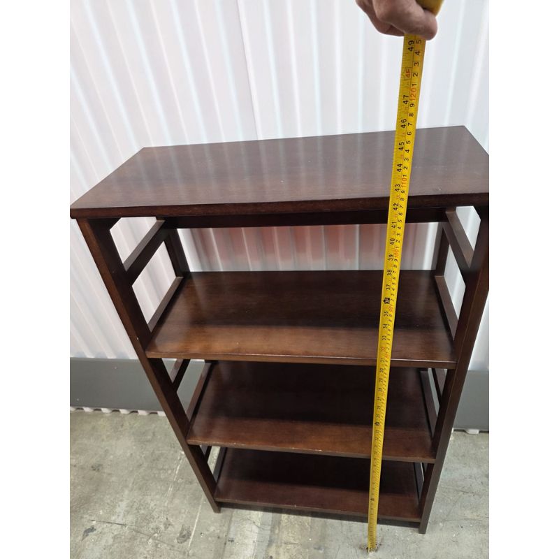Bibliothèque étroite en bois brun foncé – 4 tablettes