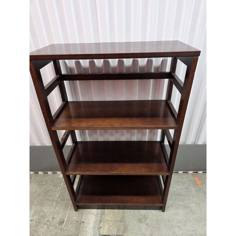 Bibliothèque étroite en bois brun foncé – 4 tablettes