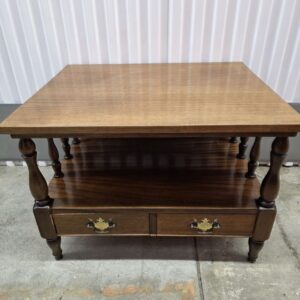Table console en bois avec 2 tiroirs et tablette inférieure