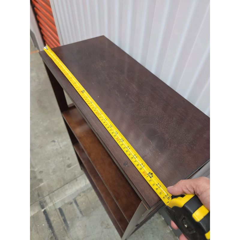 Bibliothèque étroite en bois brun foncé – 4 tablettes