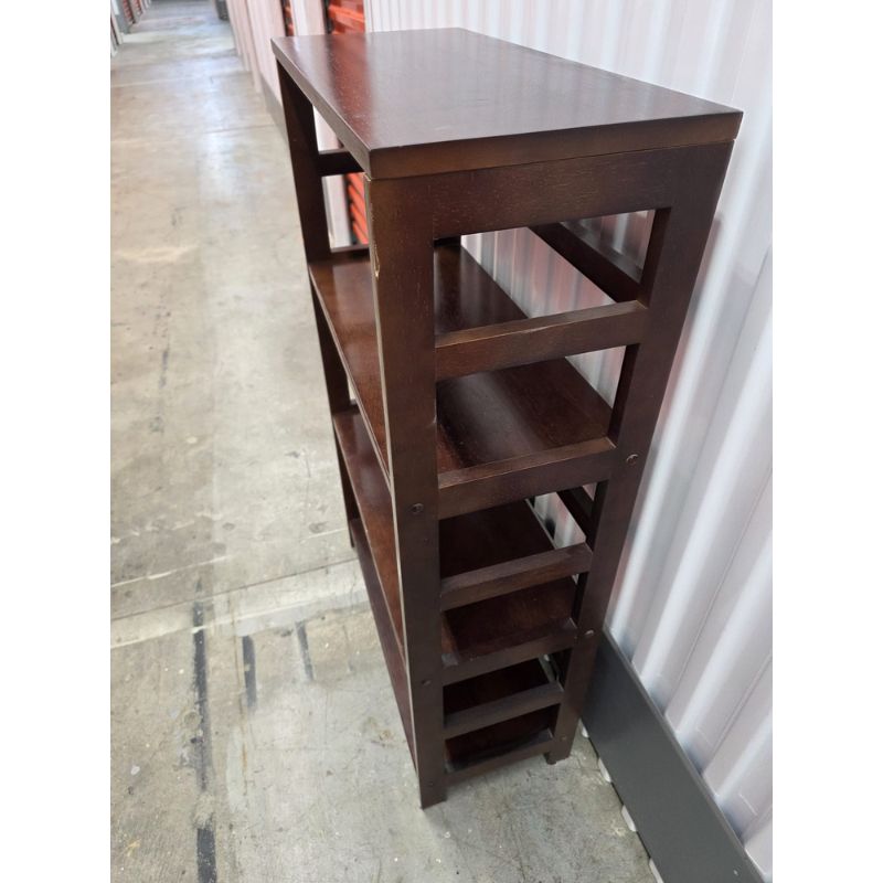 Bibliothèque étroite en bois brun foncé – 4 tablettes