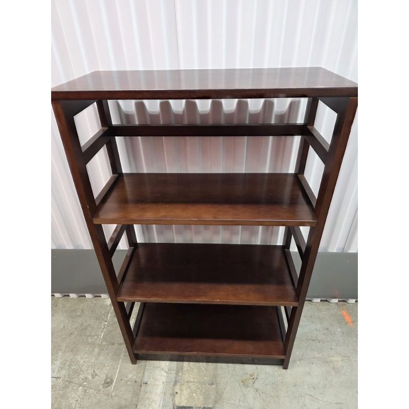 Bibliothèque étroite en bois brun foncé – 4 tablettes