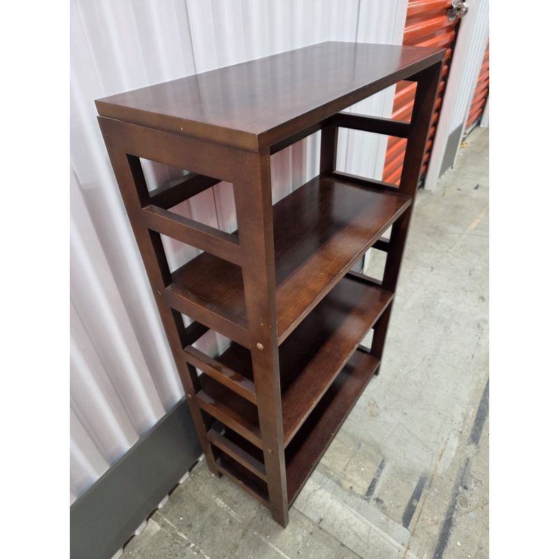 Bibliothèque étroite en bois brun foncé – 4 tablettes