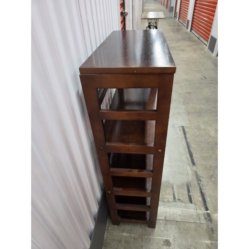 Bibliothèque étroite en bois brun foncé – 4 tablettes